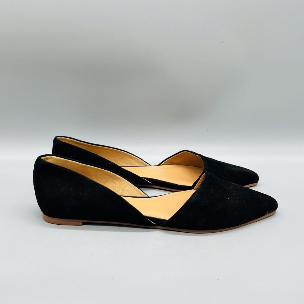 J Crew Shoes Womens 8 Black Suede D Orsay Flats Pointed Toe Casual Comfort